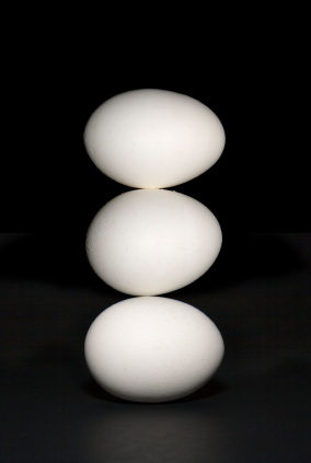Three eggs, vertical